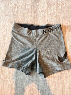 Nike Pro Women's Gray Athletic Compression Shorts